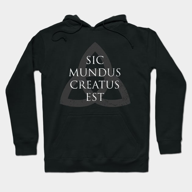 Sic Mundus Creatus Est Dark Hoodie by Bevatron